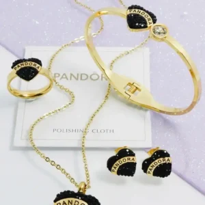 PANDORA Conjunto de Collar, Pulsera, Aretes y Anillo